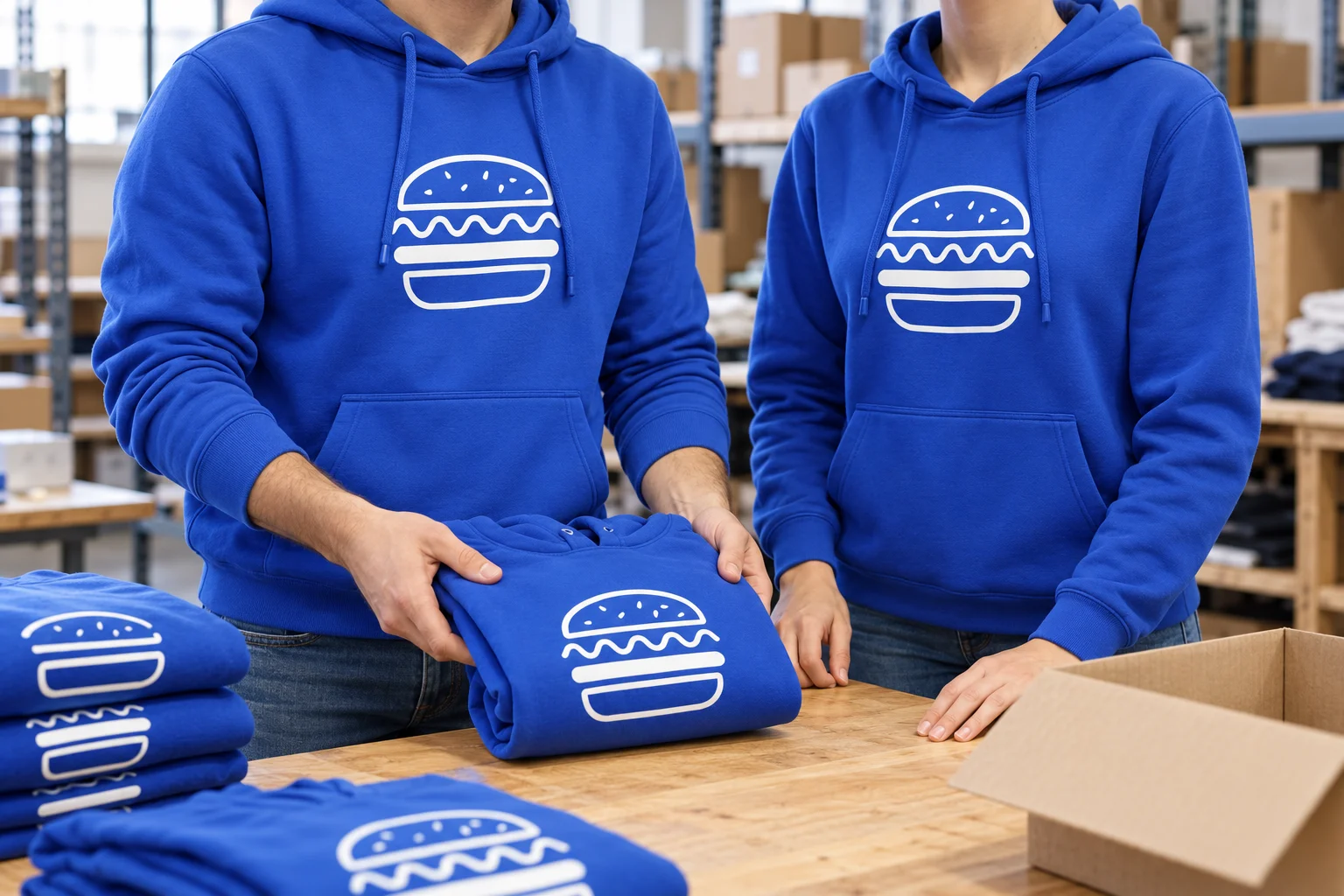Illustration de sweats coordonnés avec un logo
