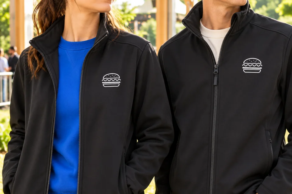 Illustration de vestes coordonnés avec un logo