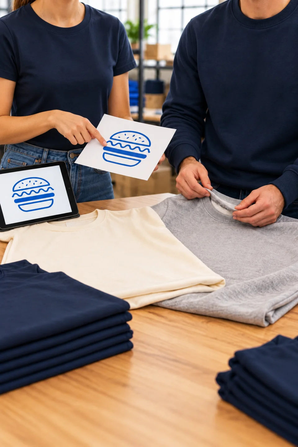 Choix de vêtements unis avant personnalisation
