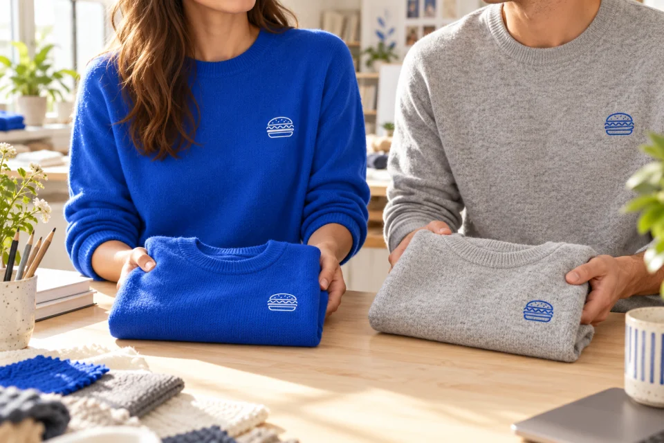 Illustration de pulls coordonnés avec un logo