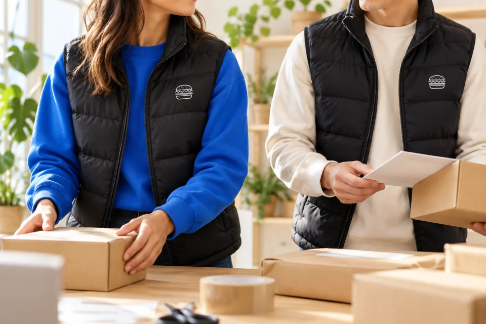 Illustration de gilets coordonnés avec un logo