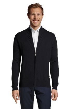 Gilet zippé en maille Gordon pour homme - 316 - BLEU MARINE