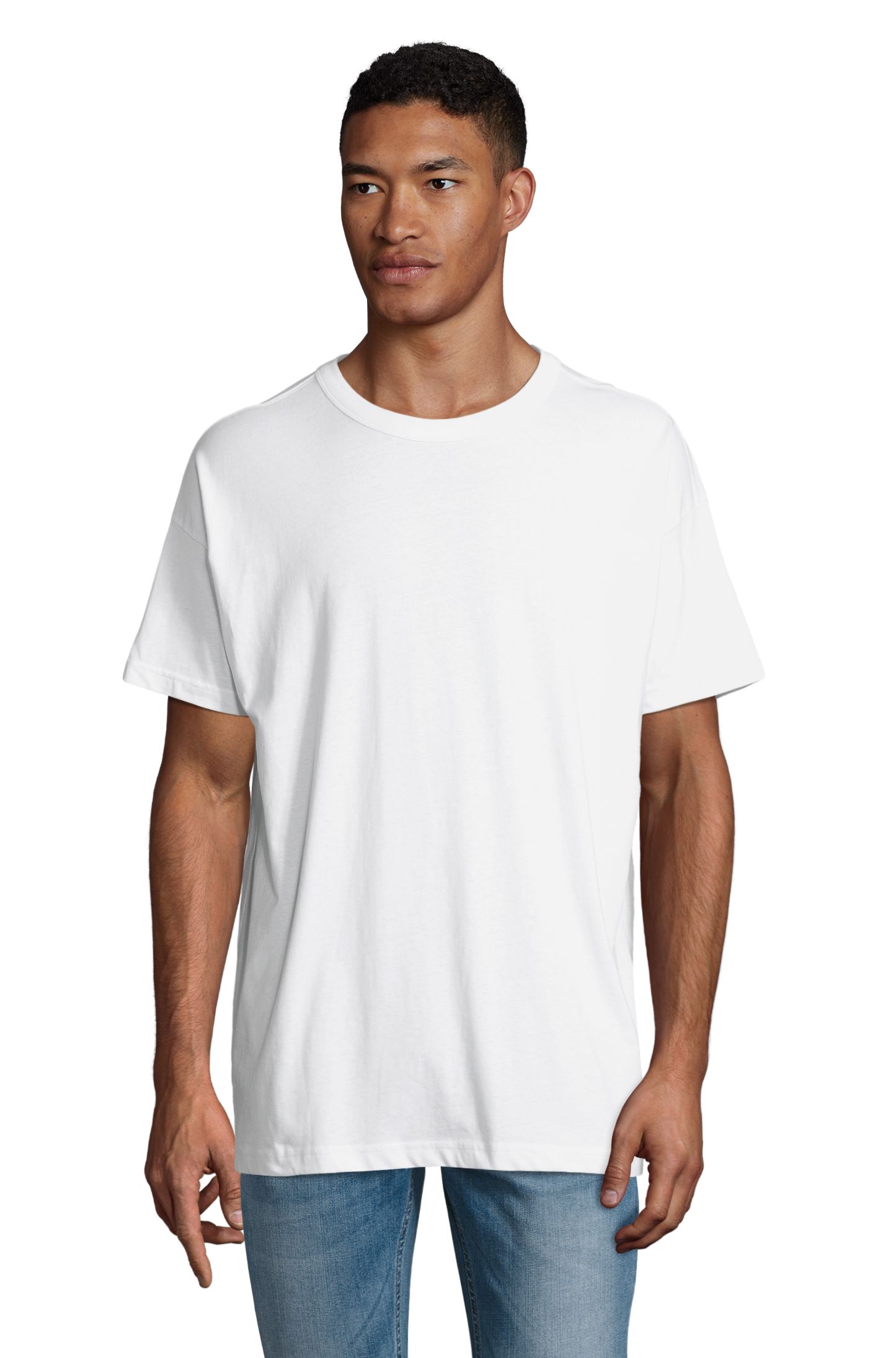 T-shirt oversize à coupe carrée pour homme - 102 - BLANC