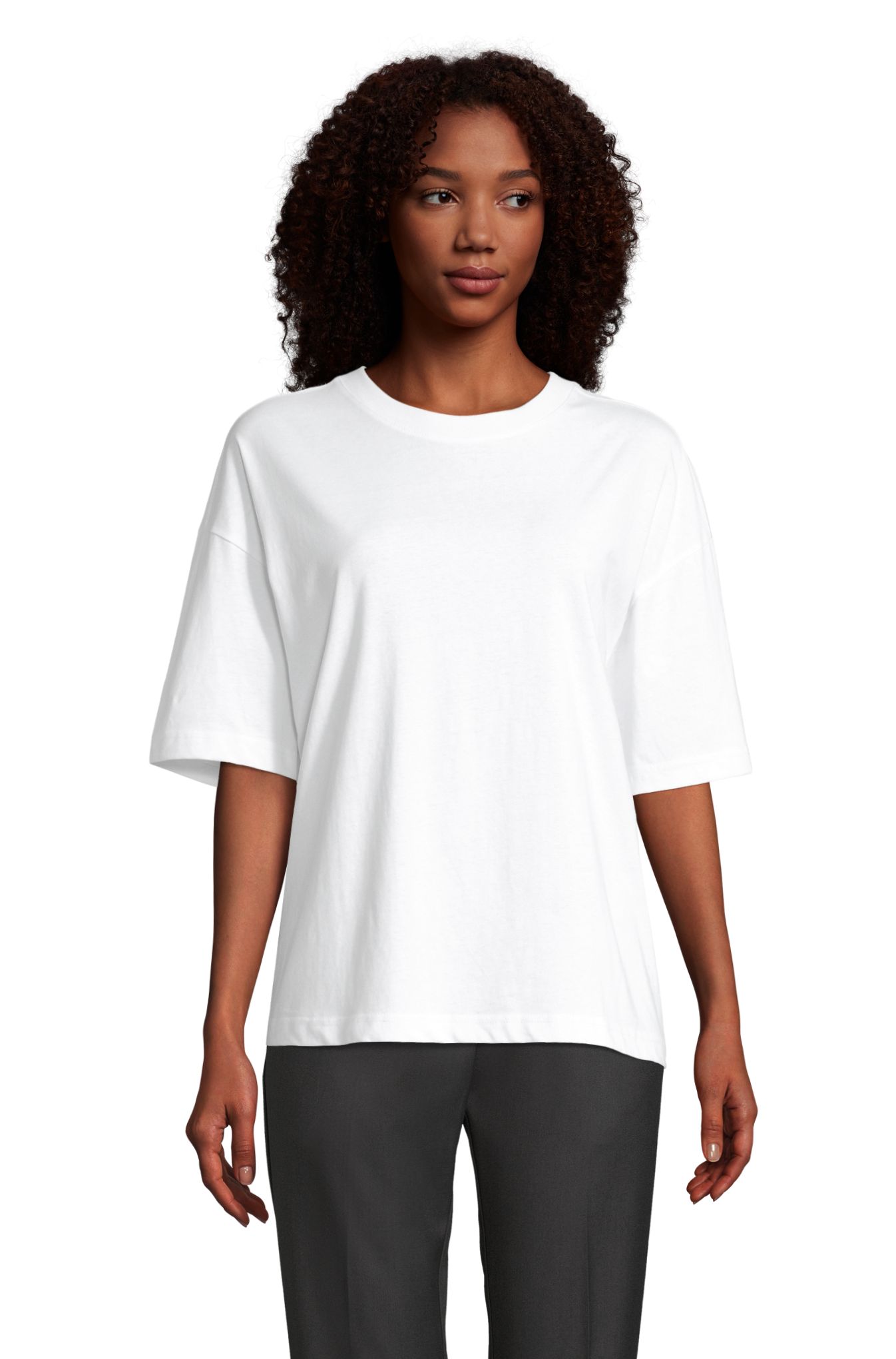 T-shirt oversize à coupe carrée pour femme - 102 - BLANC