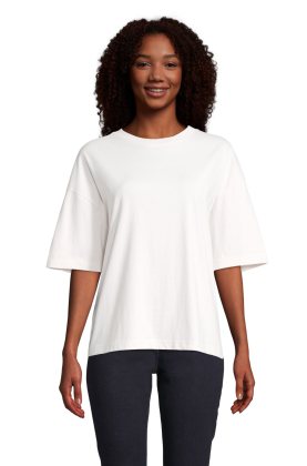 T-shirt oversize à coupe carrée pour femme - 104 - Blanc pastel
