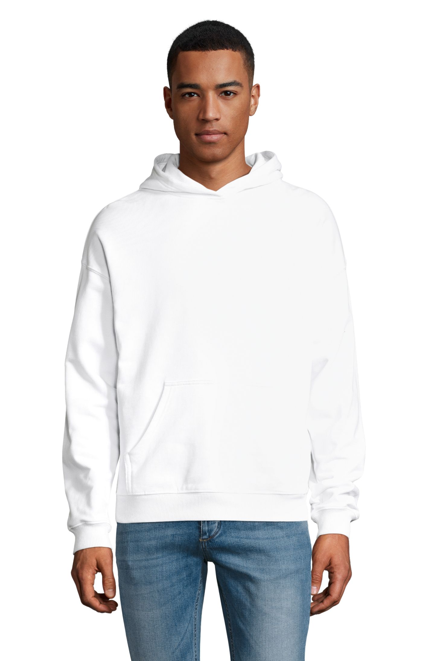 Sweat à capuche unisexe surdimensionné Connor - 102 - BLANC