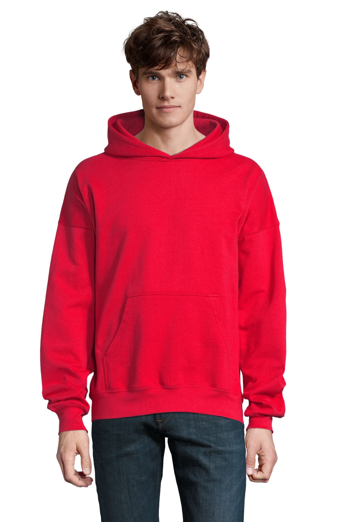 Sweat à capuche unisexe surdimensionné Connor - 161 - Rouge vif