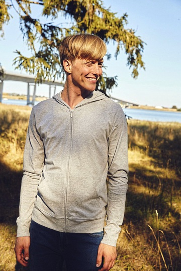 T-shirt unisexe à capuche et fermeture éclair