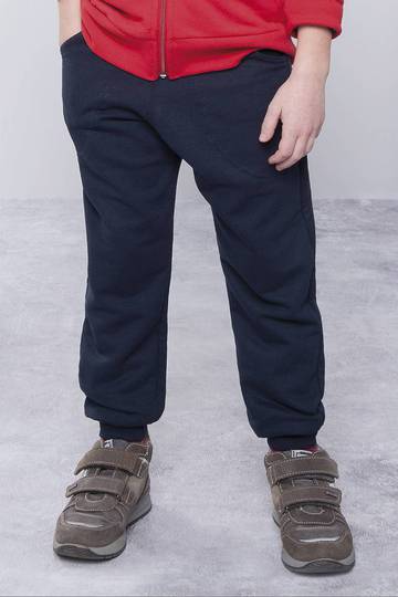 Pantalon enfant en molleton français avec bas côtelés