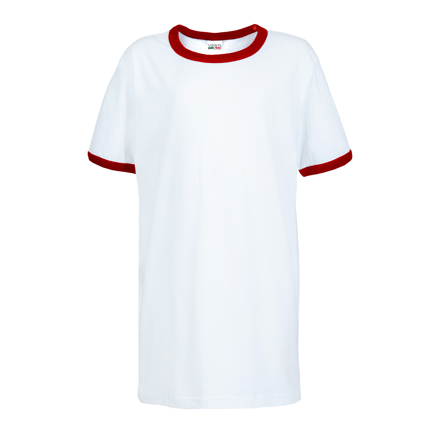 Chemise à manches courtes pour enfants - 99RO - Blanc/Rouge XS