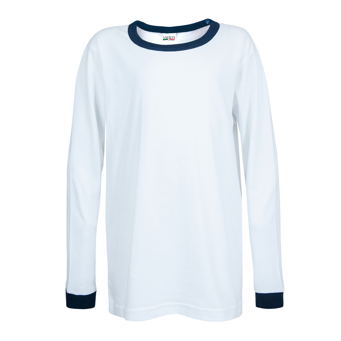 chemise à manches longues pour enfants  - 99NY - Blanc/Bleu marine XXS