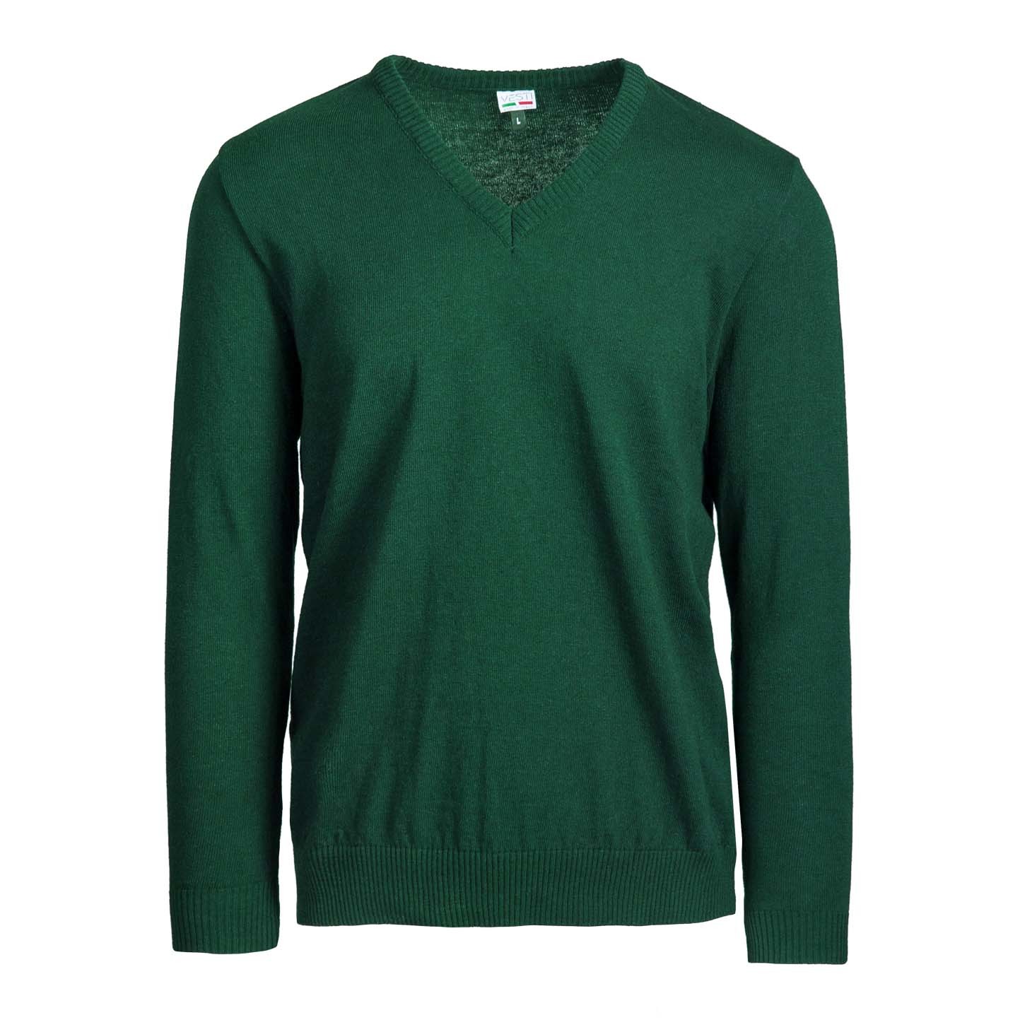 Pull à col en V pour enfants  - 55G - Vert intense