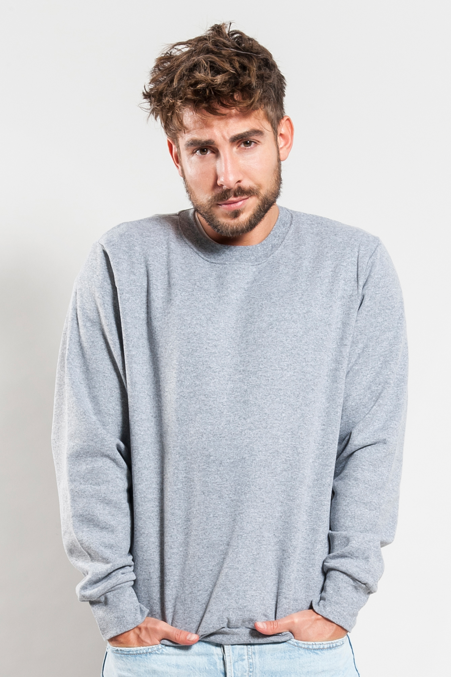 Sweat-shirt à col rond en molleton français