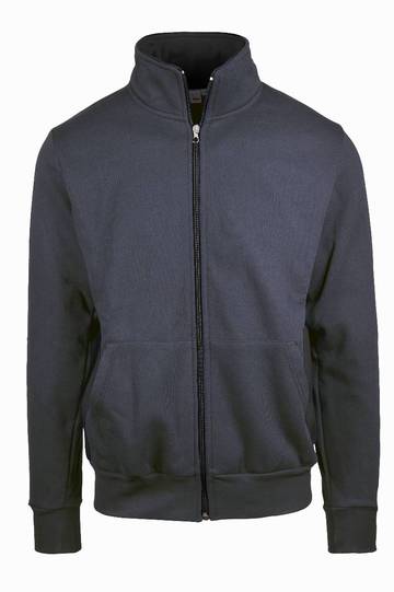 Veste sweat-shirt longue zippée avec côtés contrastés - 