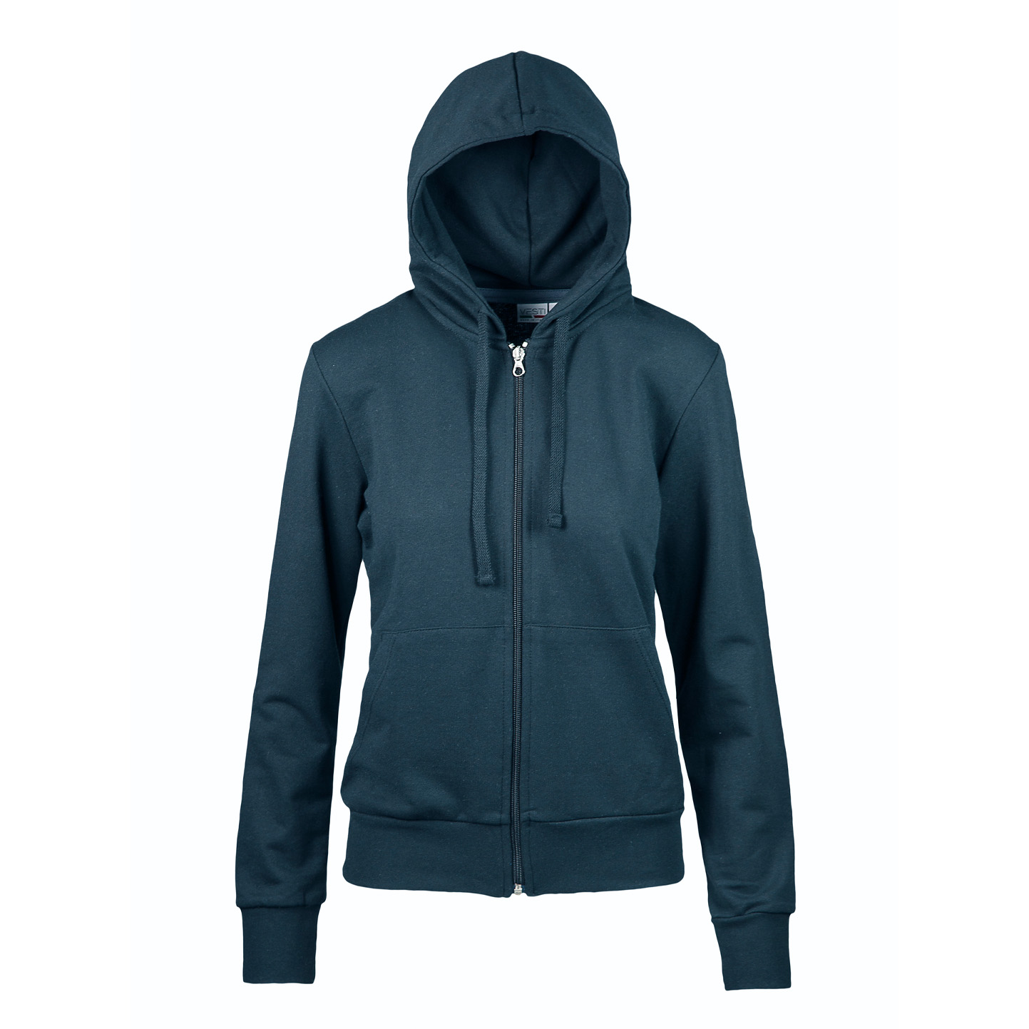 Sweat à capuche long zippé pour femme - Bleu