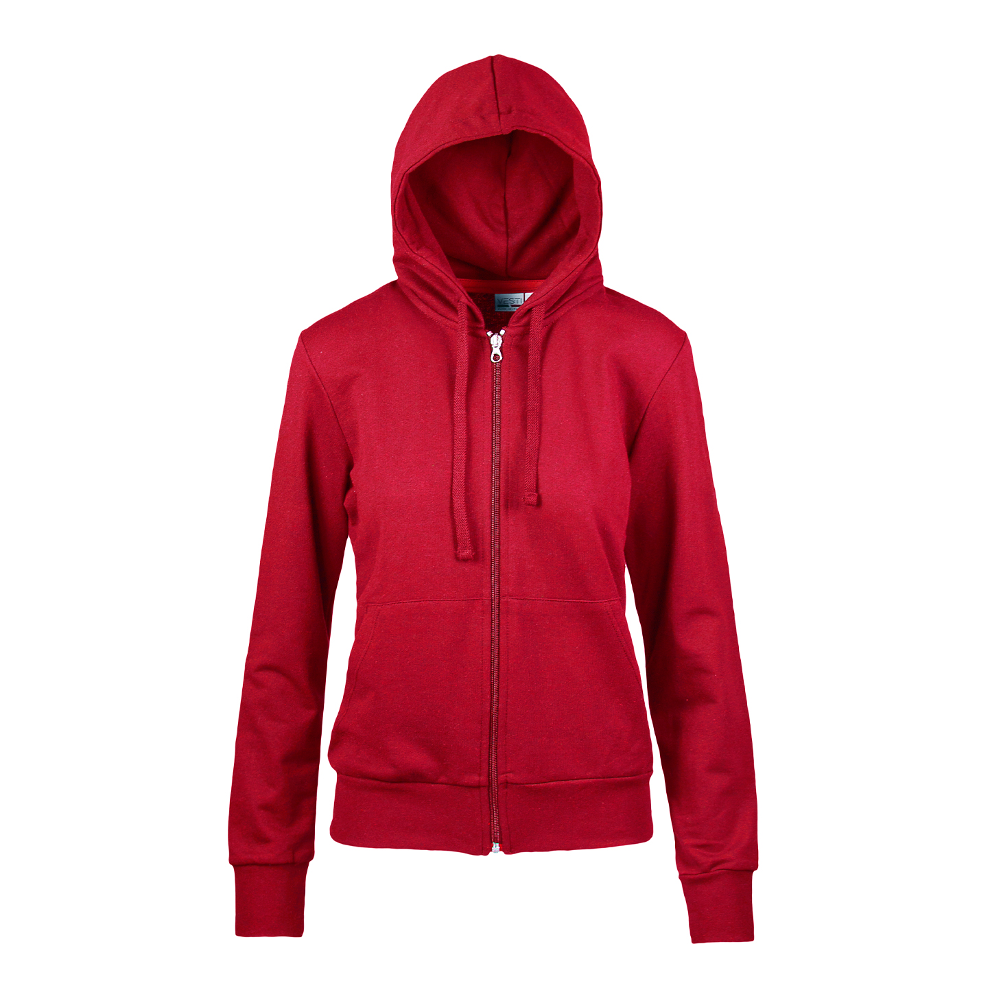 Sweat à capuche long zippé pour femme - Rouge Sport XXS 1/2 ans