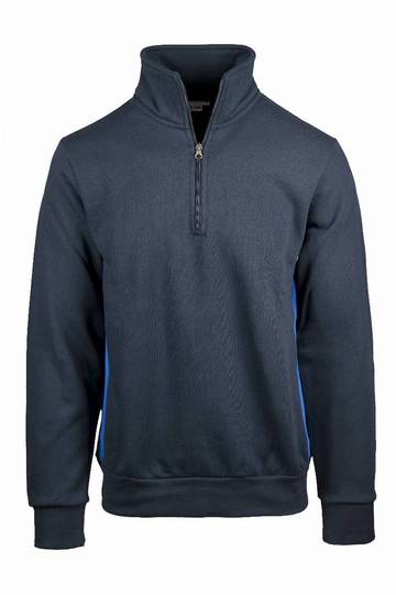 Sweat-shirt à col zippé avec côtés contrastés - 