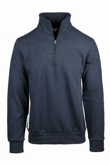 Sweat-shirt à col zippé avec côtés contrastés - 