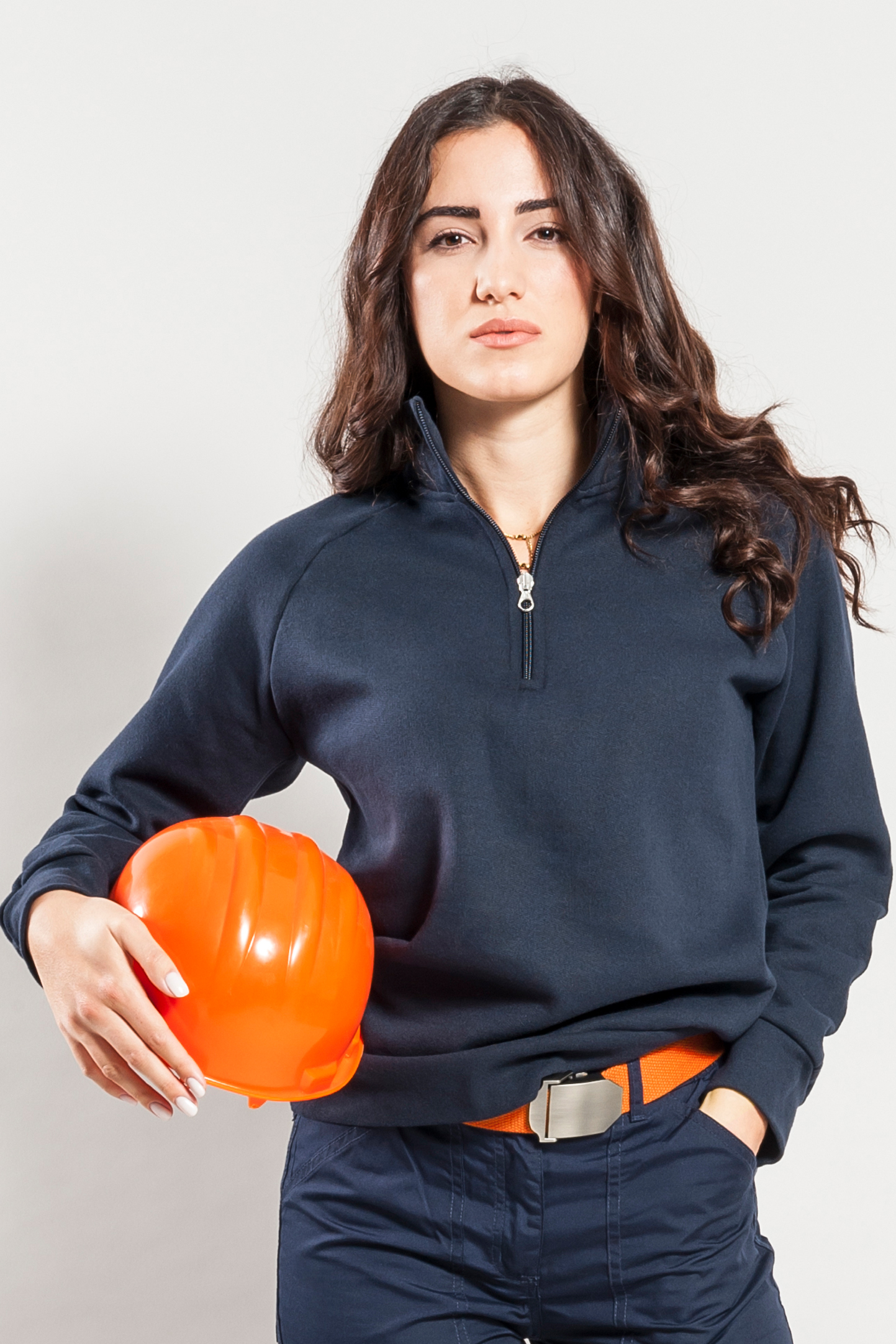 Sweat-shirt à col zippé pour femme