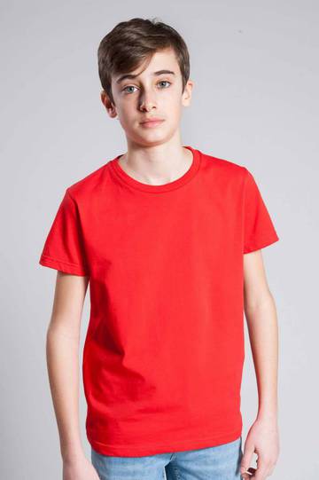 Chemise enfant à manches courtes et col rond, coupe tendance