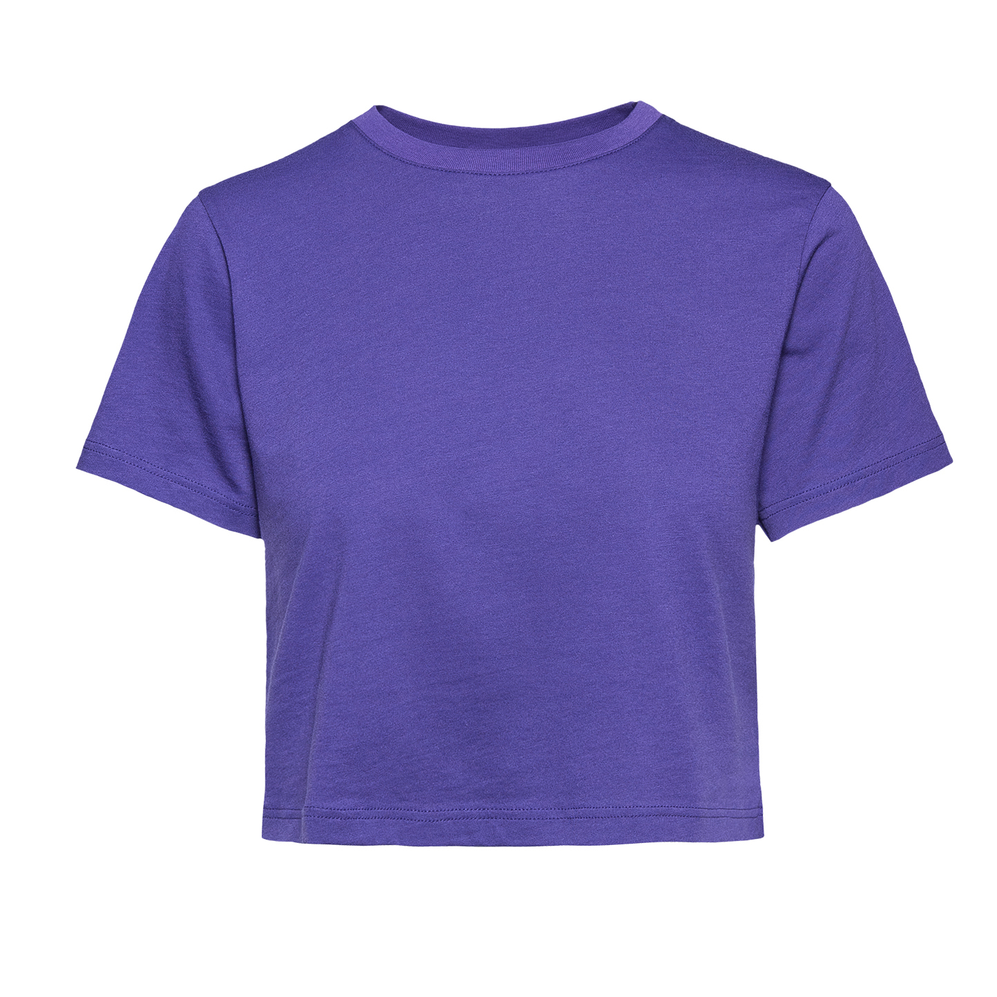 Pull à manches courtes et col rond pour femme - Violet XS