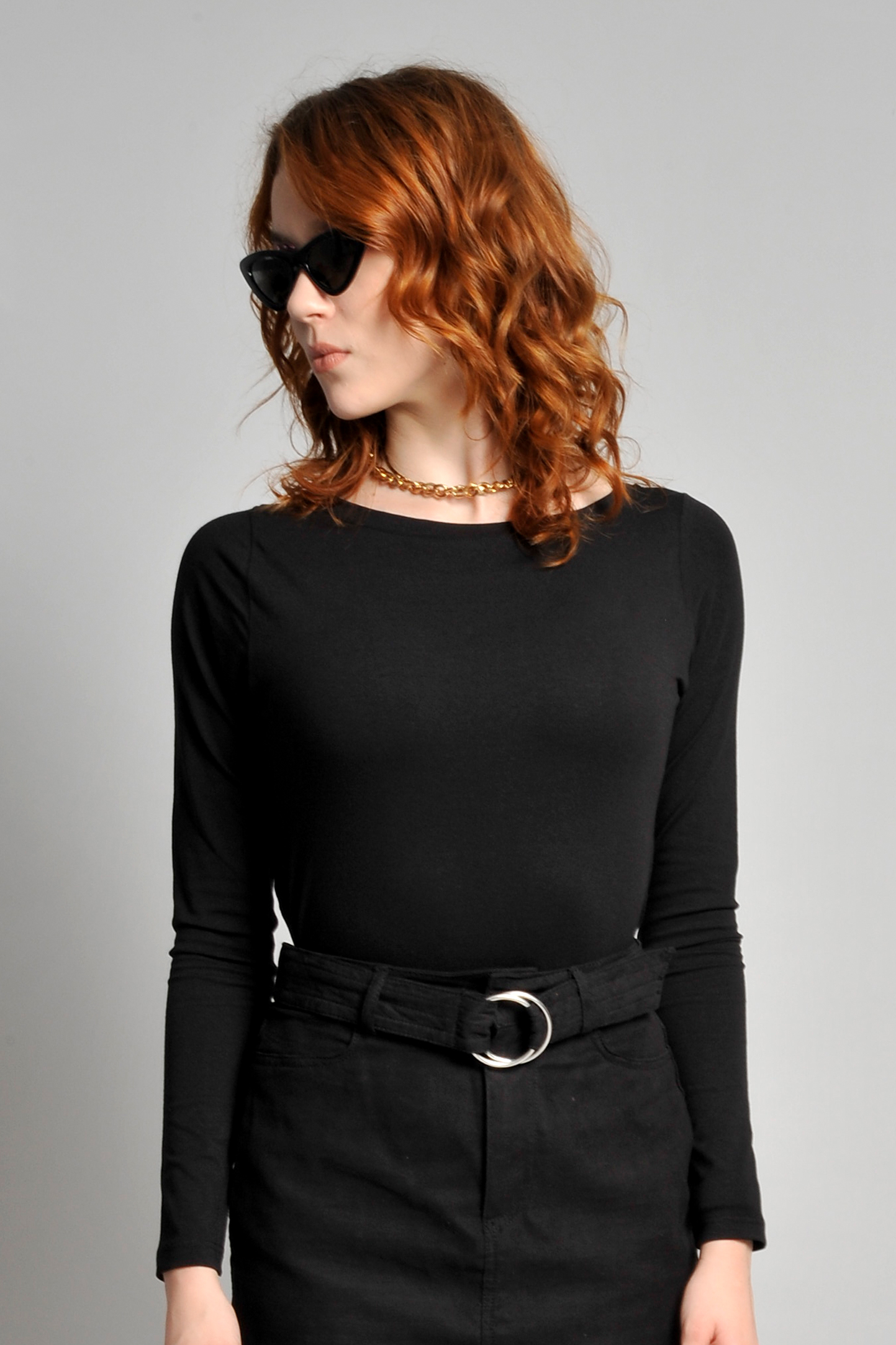 Pull à manches courtes et col rond pour femme