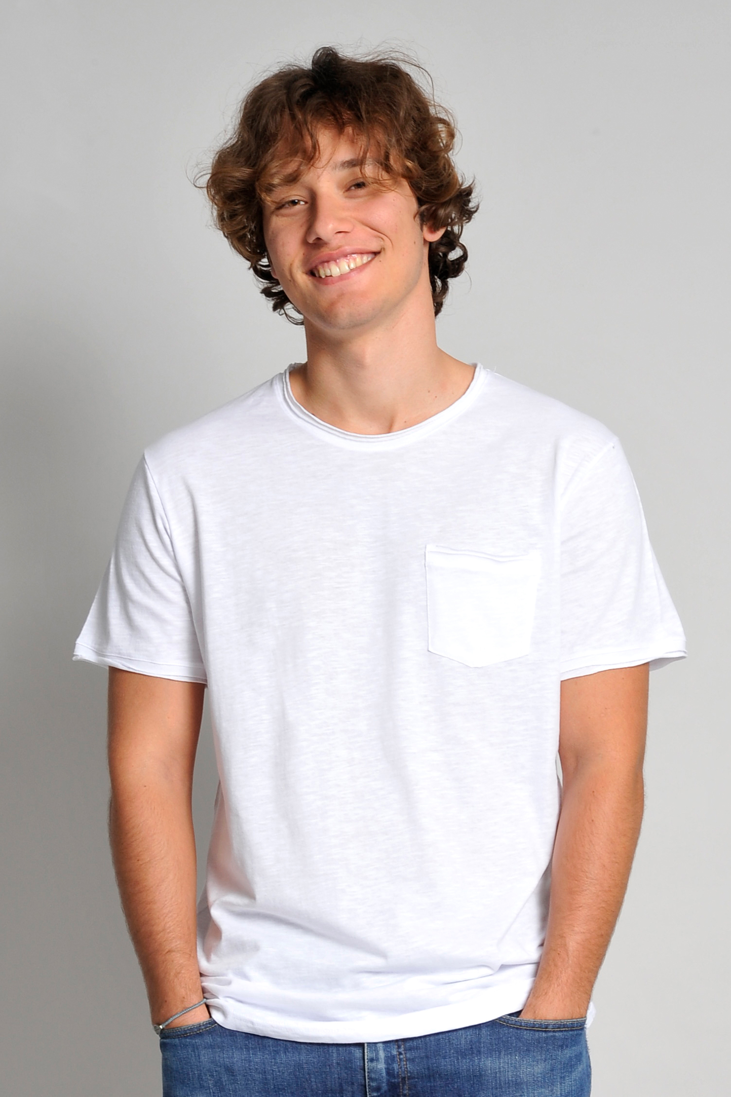 Pull à flammes avec poche, col rond, manches courtes, coupe brute, doublé