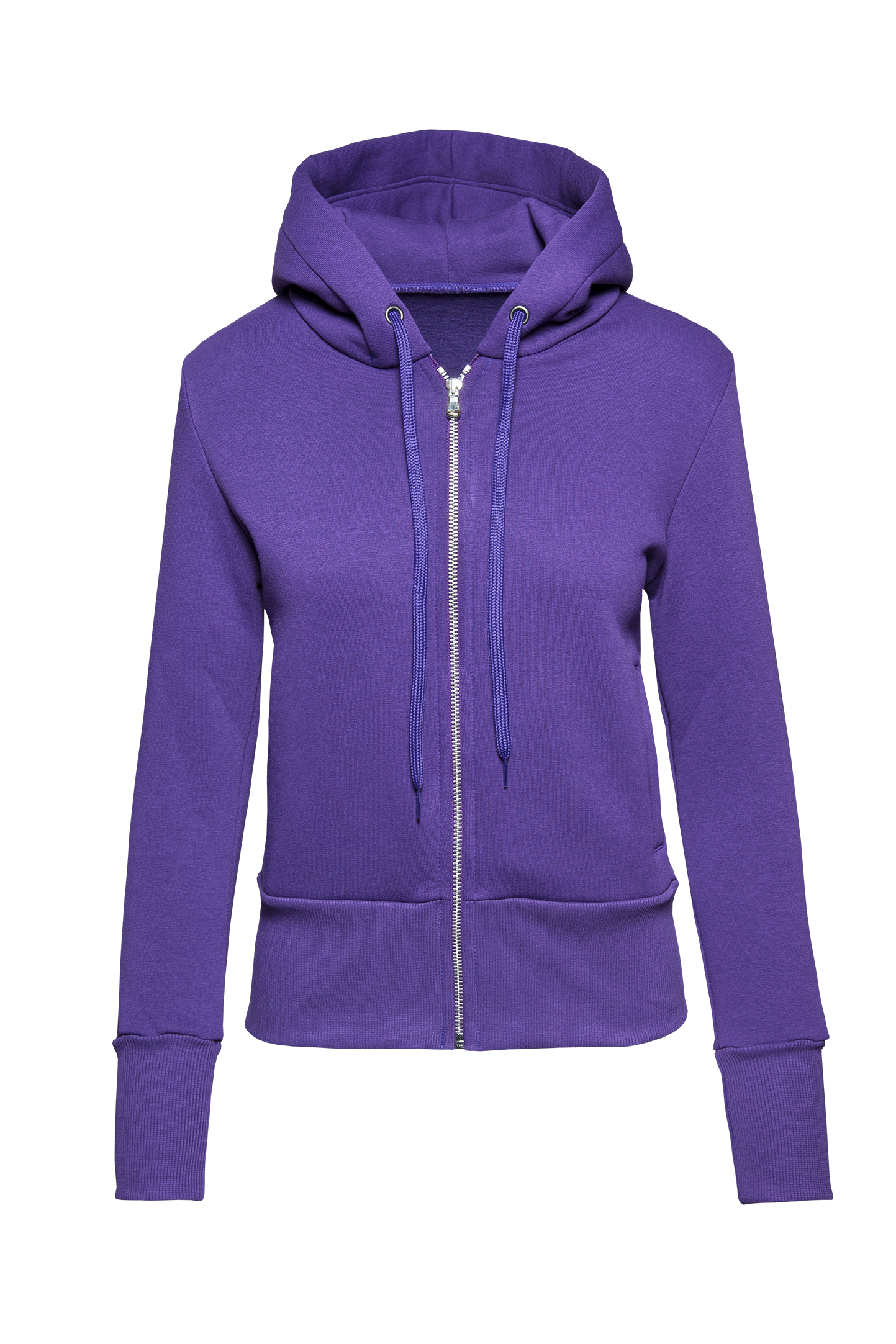 Sweat à capuche zippé doux pour femme  - Violet XS