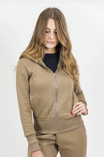 Sweat à capuche zippé doux pour femme 