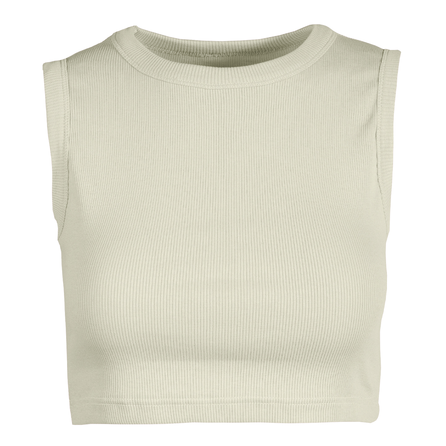 Débardeur court femme côtelé stretch - 38 - Crème XS NOUVEAU