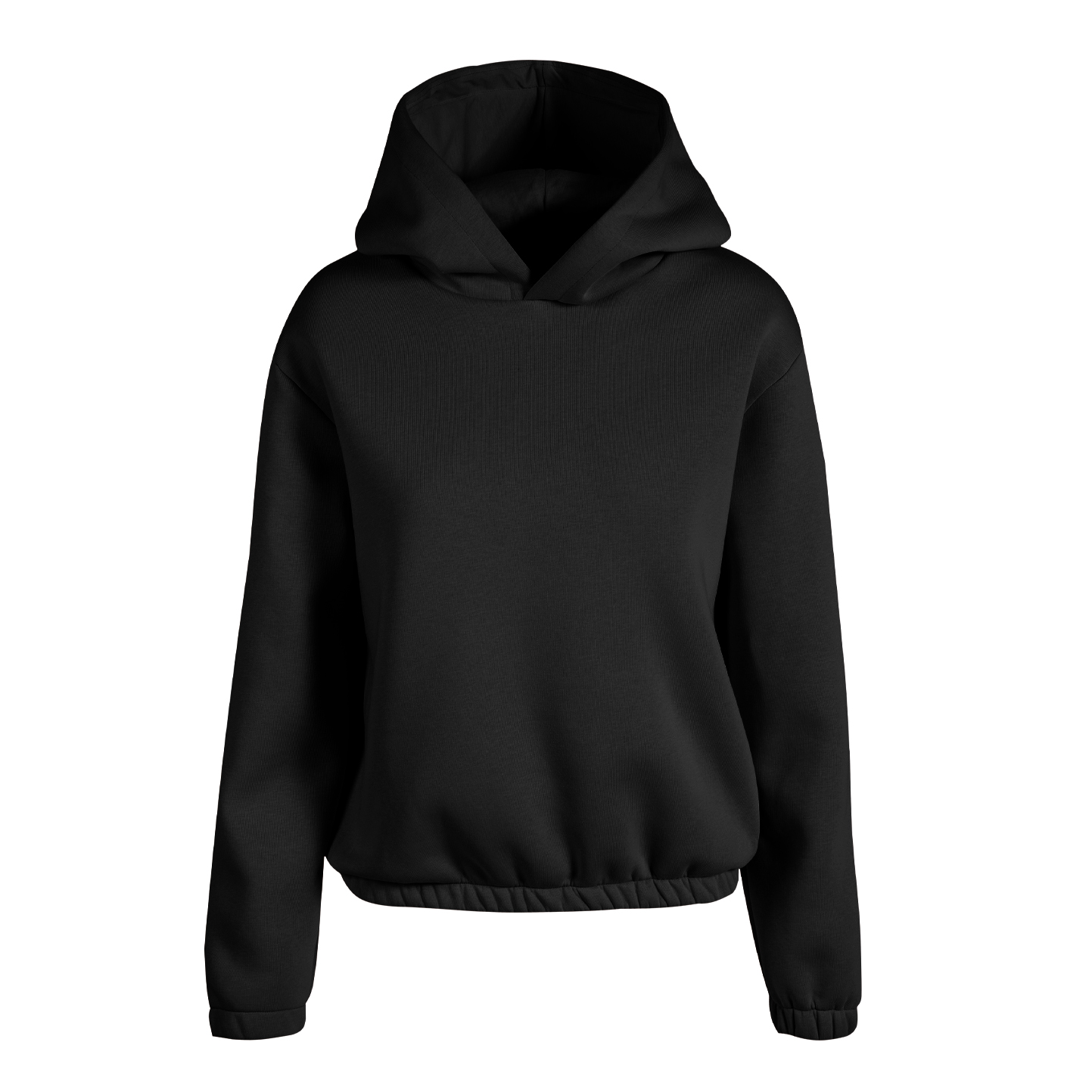 Sweat boxy femme à capuche - 12 - Noir