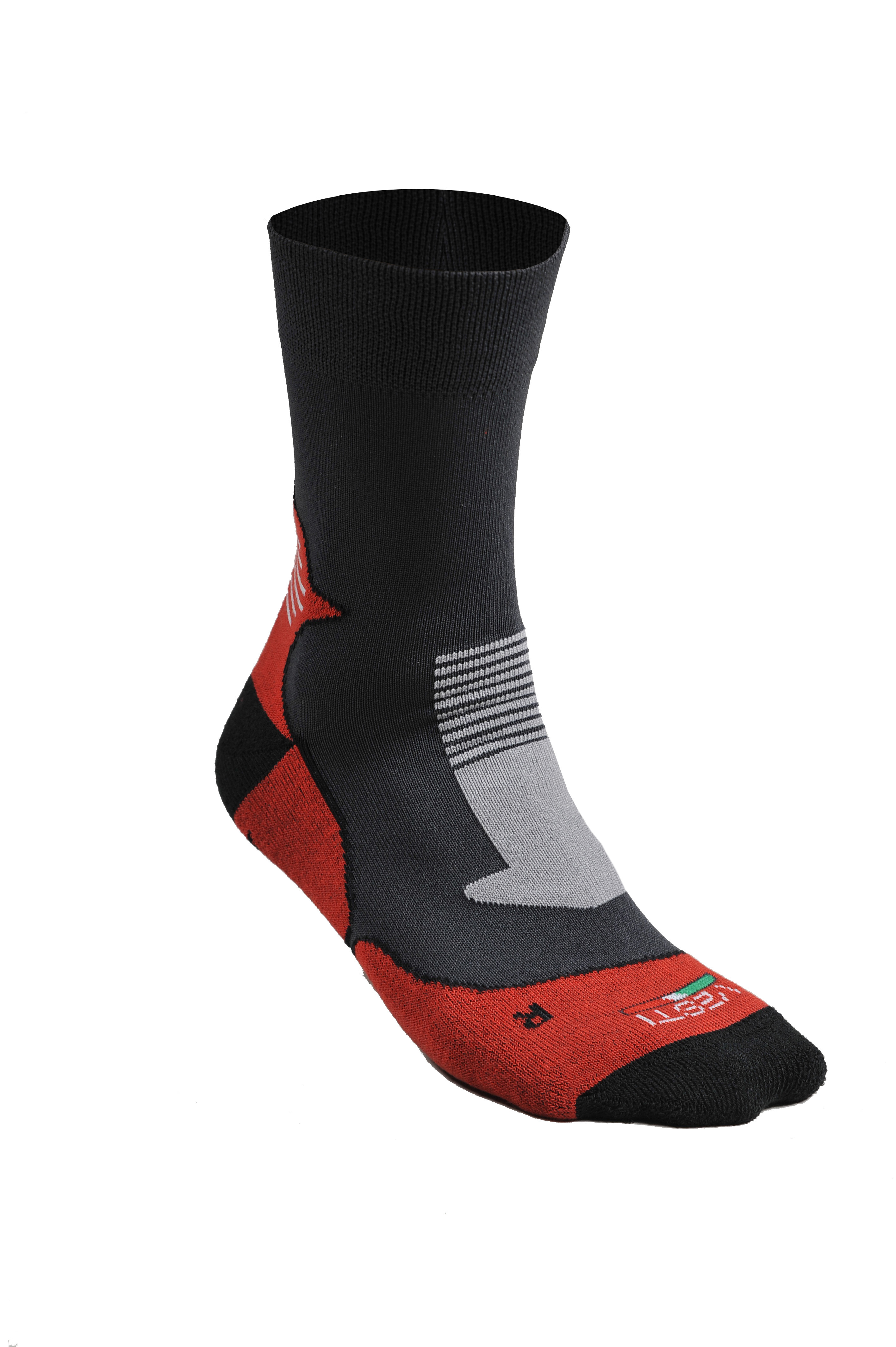Chaussettes Bamboo Trekking - E4 - Anthracite/Rouge Taille 35-38