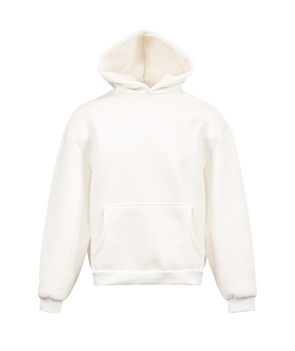 Sweat boxy doux à capuche - 98 - Crème Blanc S