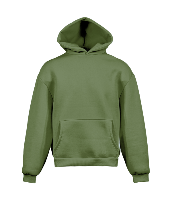 Sweat boxy doux à capuche - OL - Olive XXS