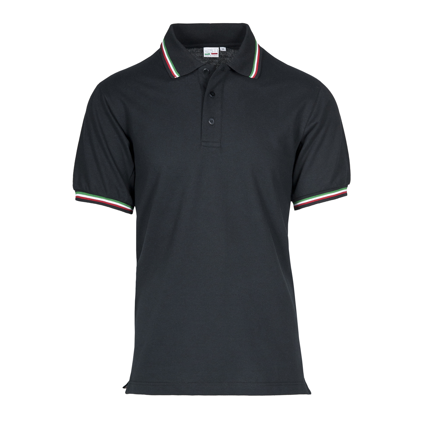 Polo à manches courtes en piqué d'Italie - 12E - Noir ECO XS