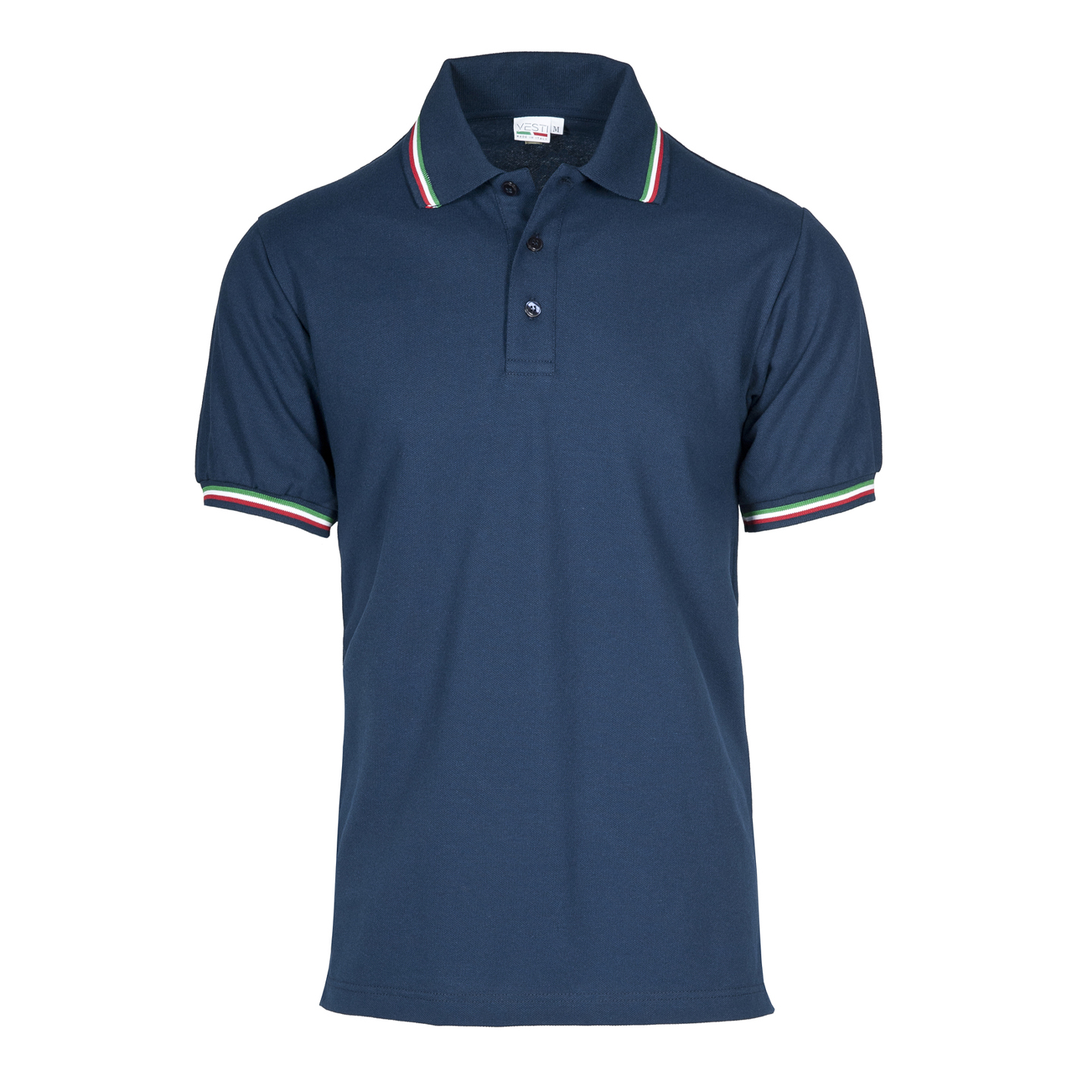 Polo à manches courtes en piqué d'Italie - 18E - Bleu ECO XS