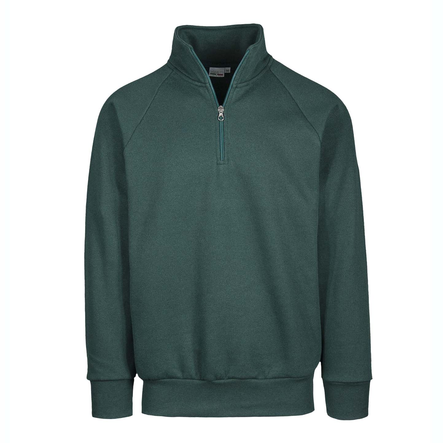Sweat-shirt à col zippé - 55 - Vert bouteille XS