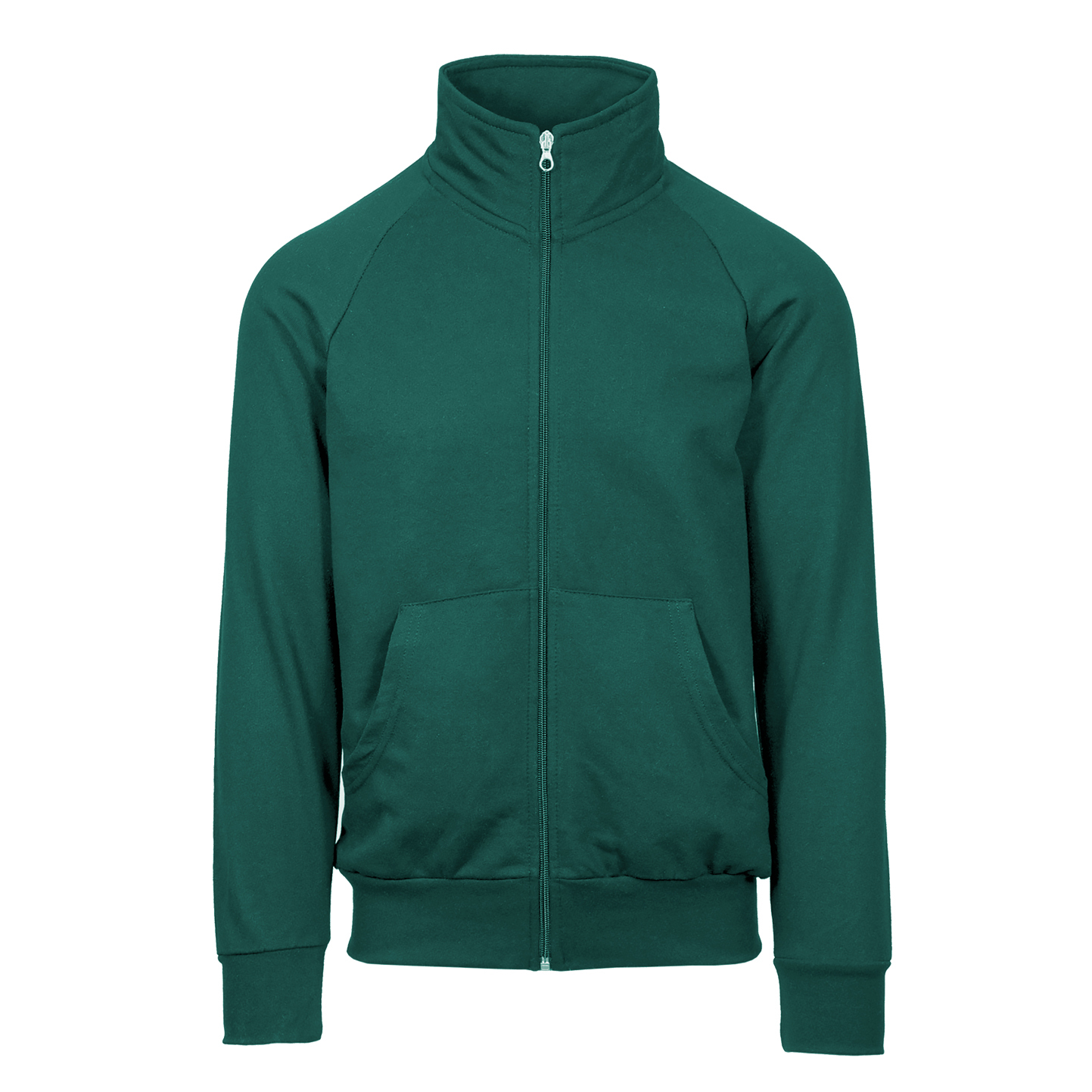 Veste sweat-shirt longue à fermeture éclair - 55 - Vert bouteille XS