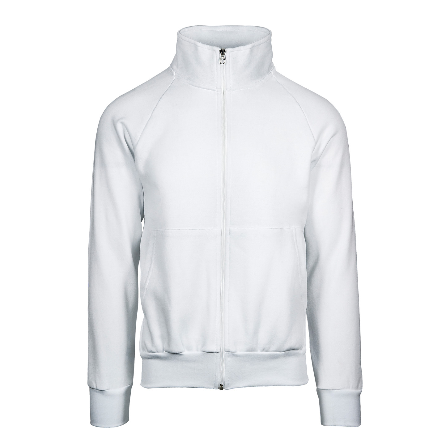 Veste sweat-shirt longue à fermeture éclair - 99 - Blanc XS