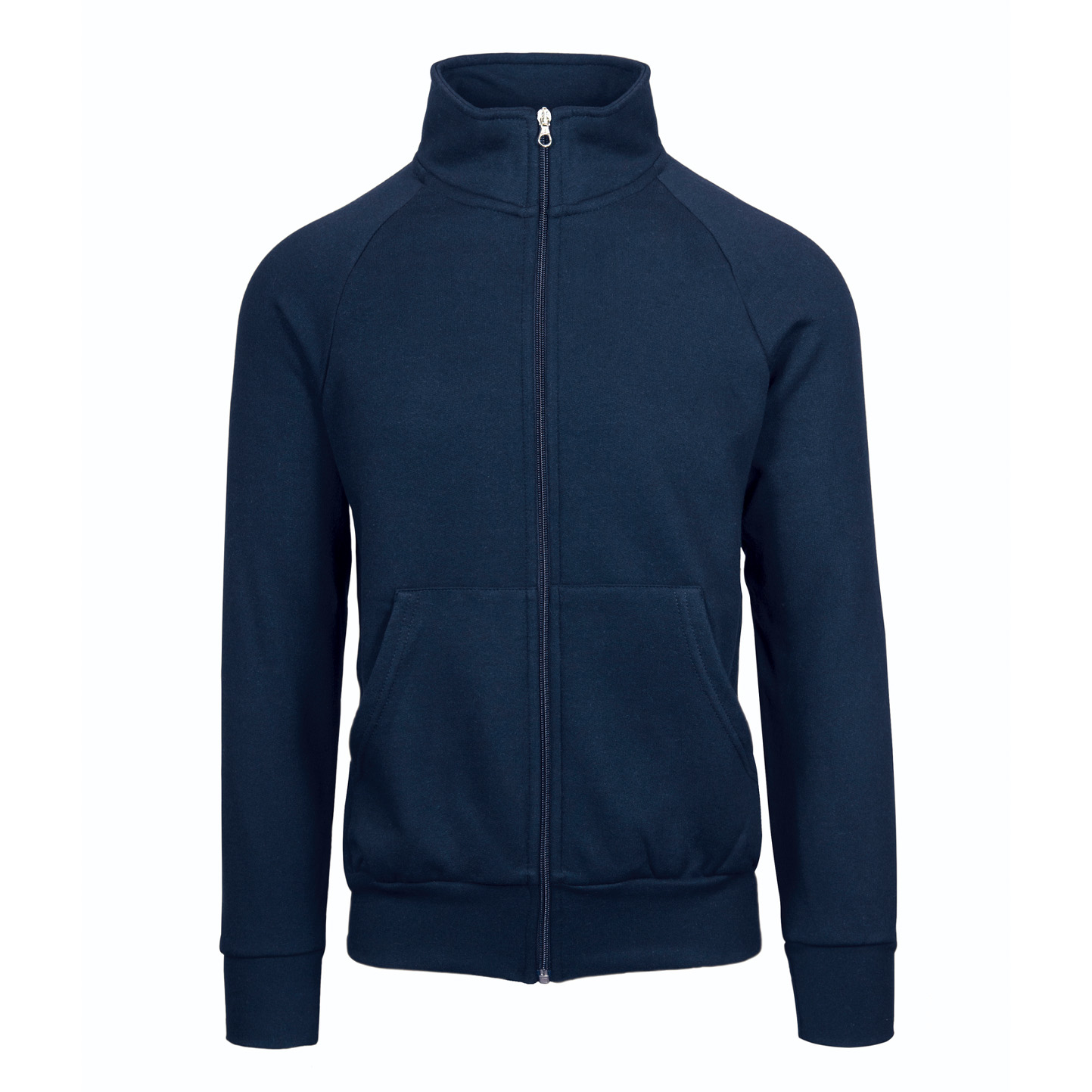 Veste sweat-shirt longue à fermeture éclair - 18 - Bleu