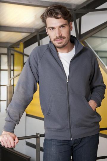 Veste sweat-shirt longue à fermeture éclair