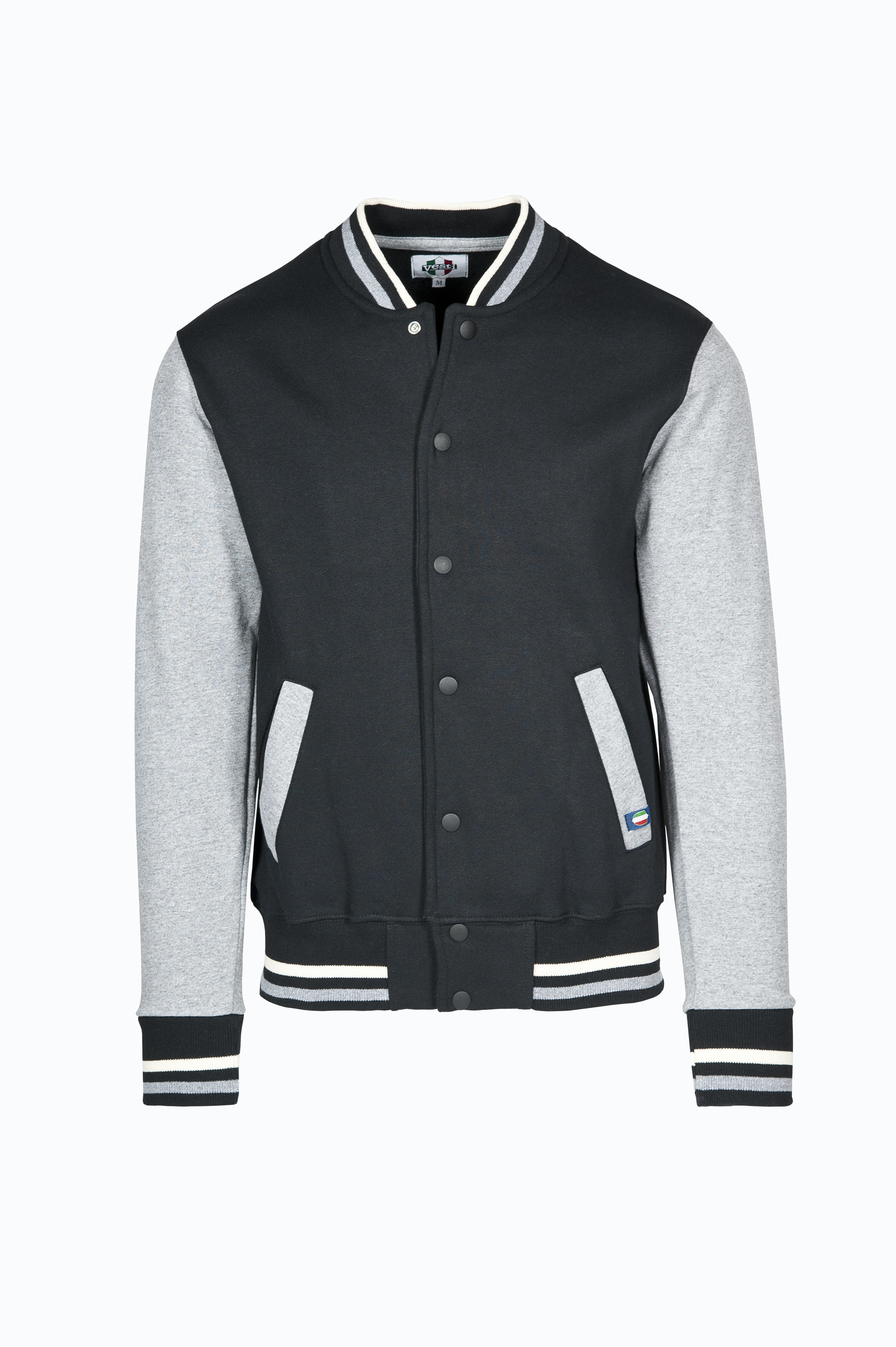 Blouson aviateur bicolore 70/30% coton/polaire 300 g/m² Noir/Gris cendré S - 1275 - Noir/Cendre S