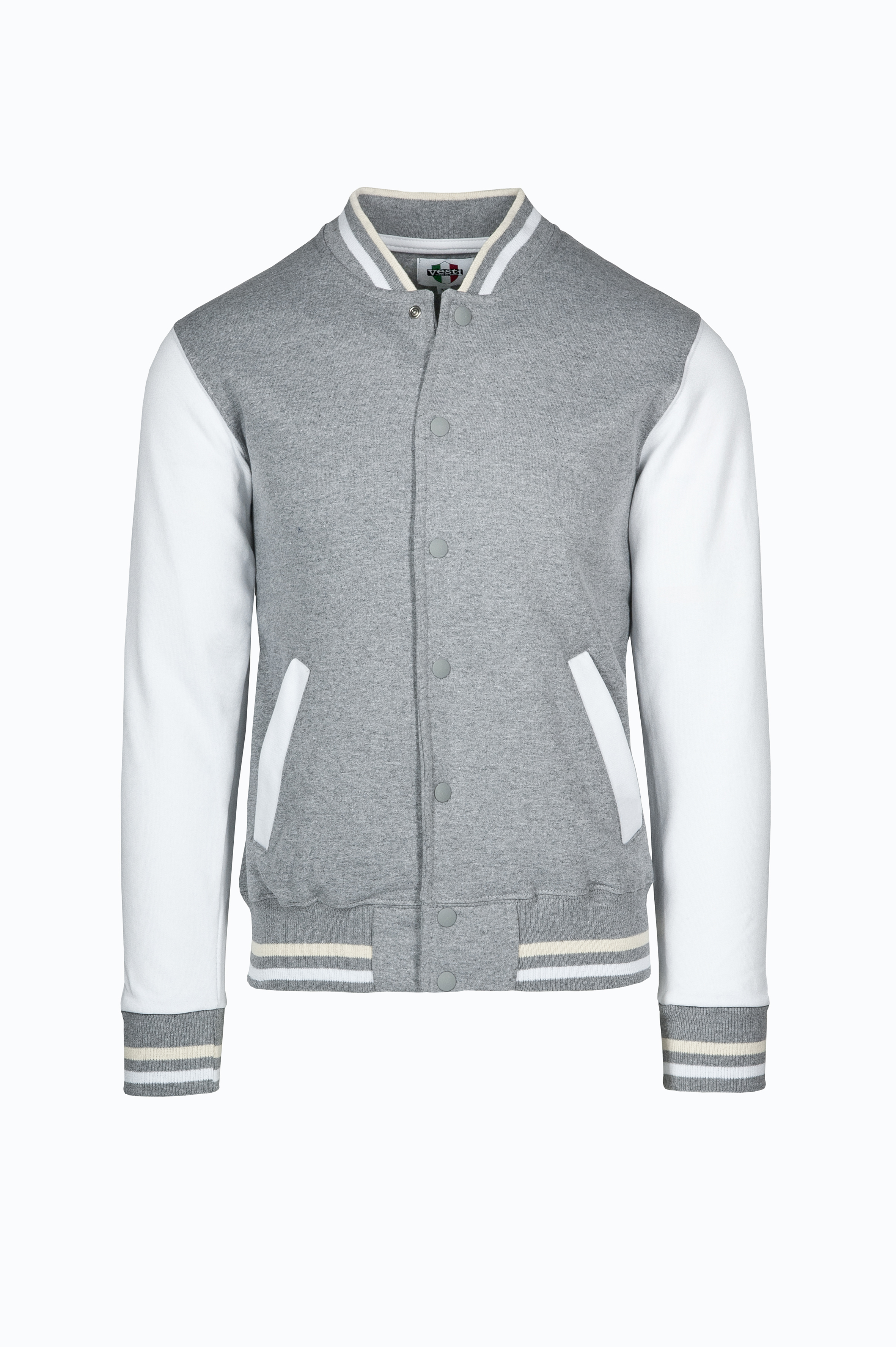 Blouson aviateur bicolore 70/30% coton/polaire 300 g/m² Noir/Gris cendré S - 7599 - Cendre/Blanc S 5/6 ans