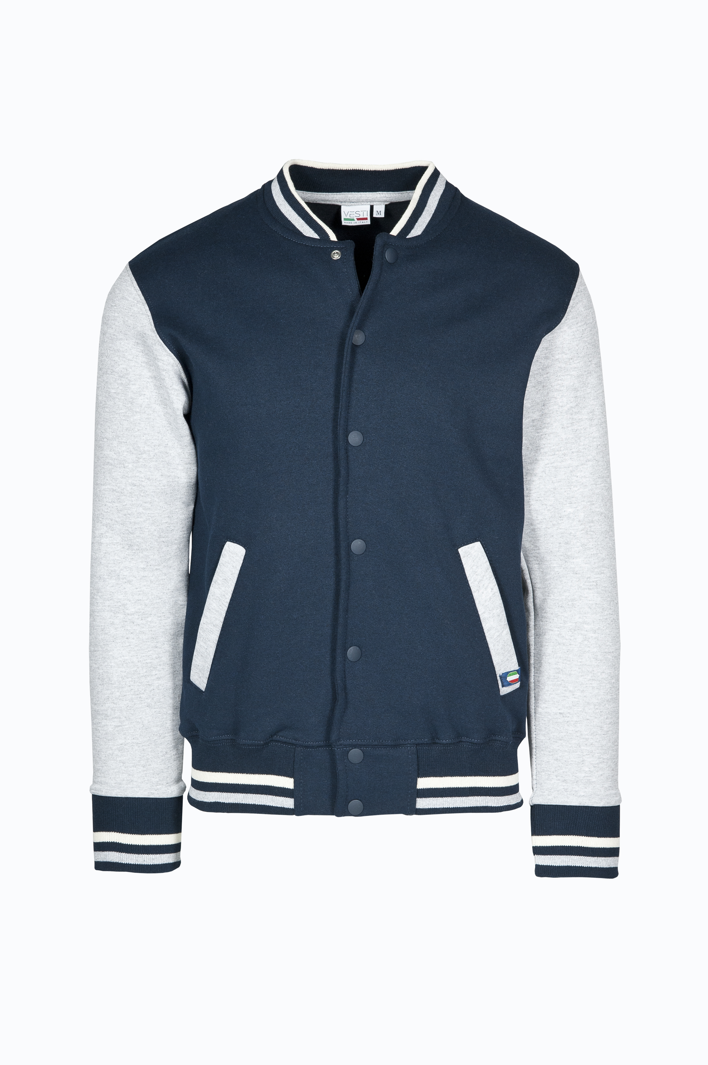 Blouson aviateur bicolore 70/30% coton/polaire 300 g/m² Noir/Gris cendré S - 1836 - Bleu/Gris S 5/6 ans