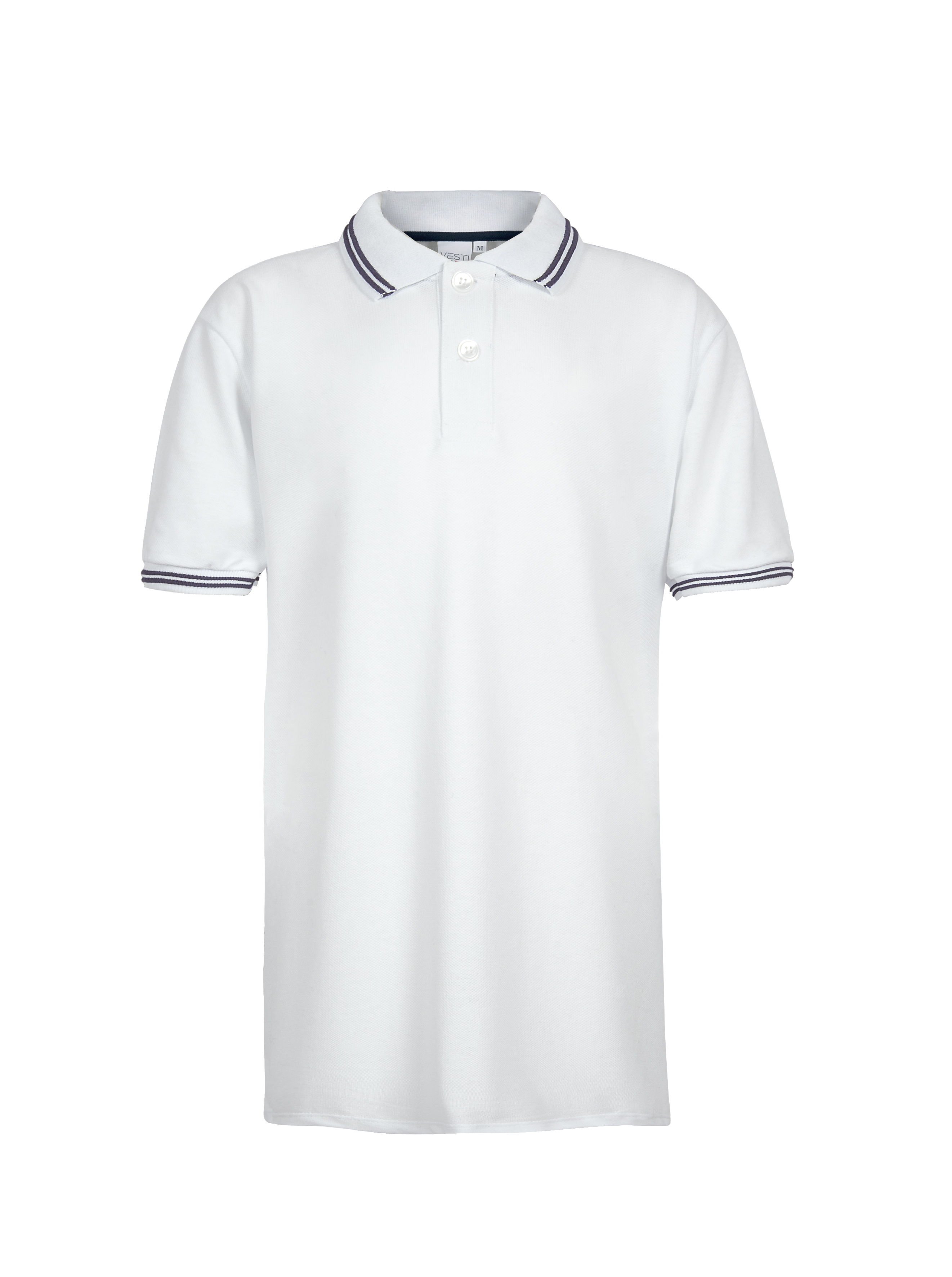 Polo à manches courtes en piqué pour enfants - 9918 - Blanc/Bleu XS