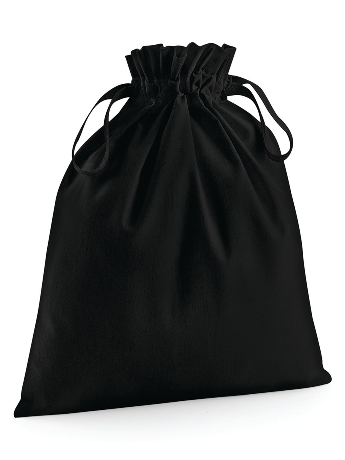 Sac à cordon en coton biologique - BLK - Noir