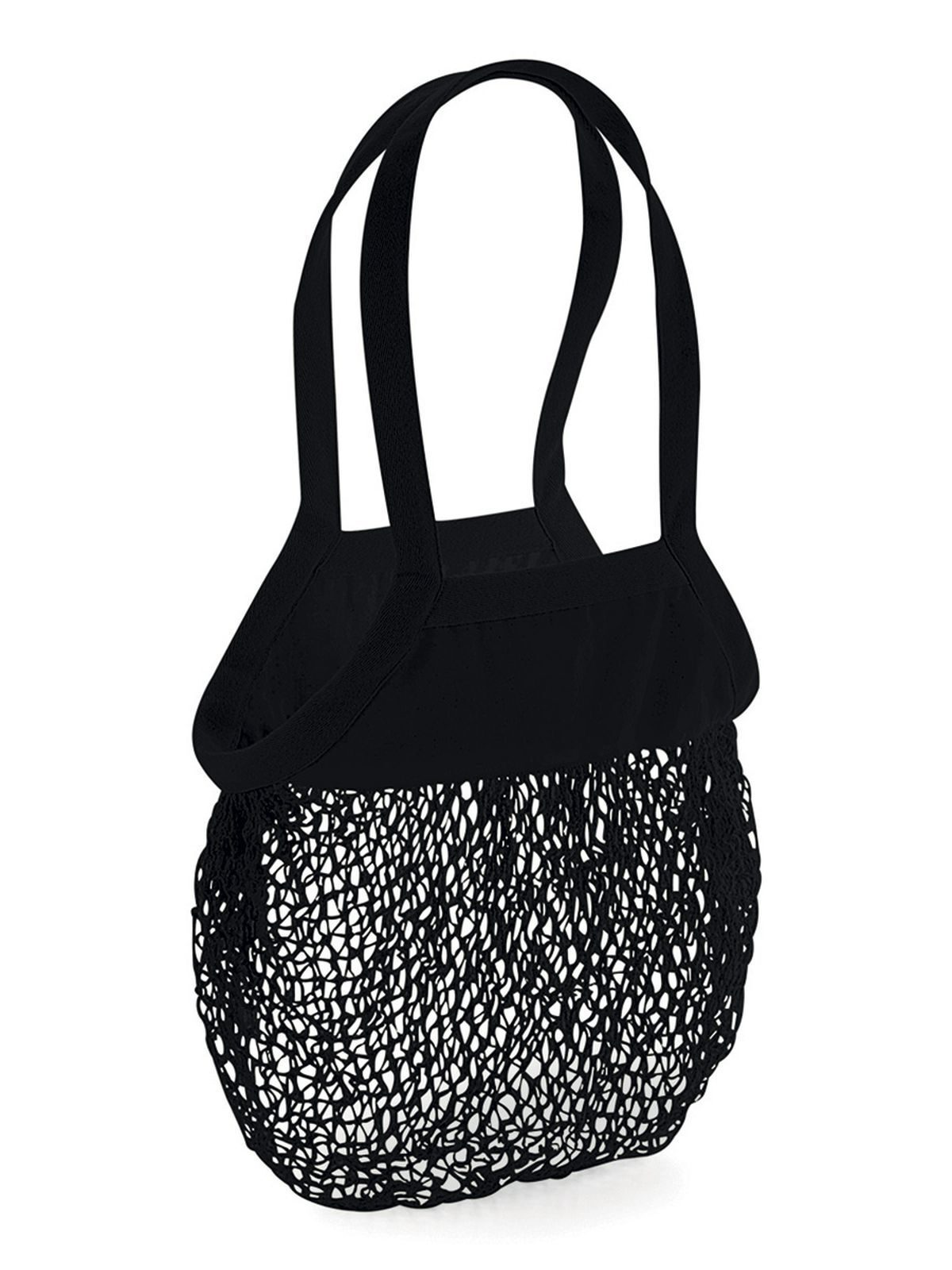 Sac à provisions en filet de coton biologique - BLK - Noir