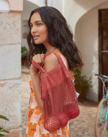 Sac à provisions en coton biologique à mailles courtes