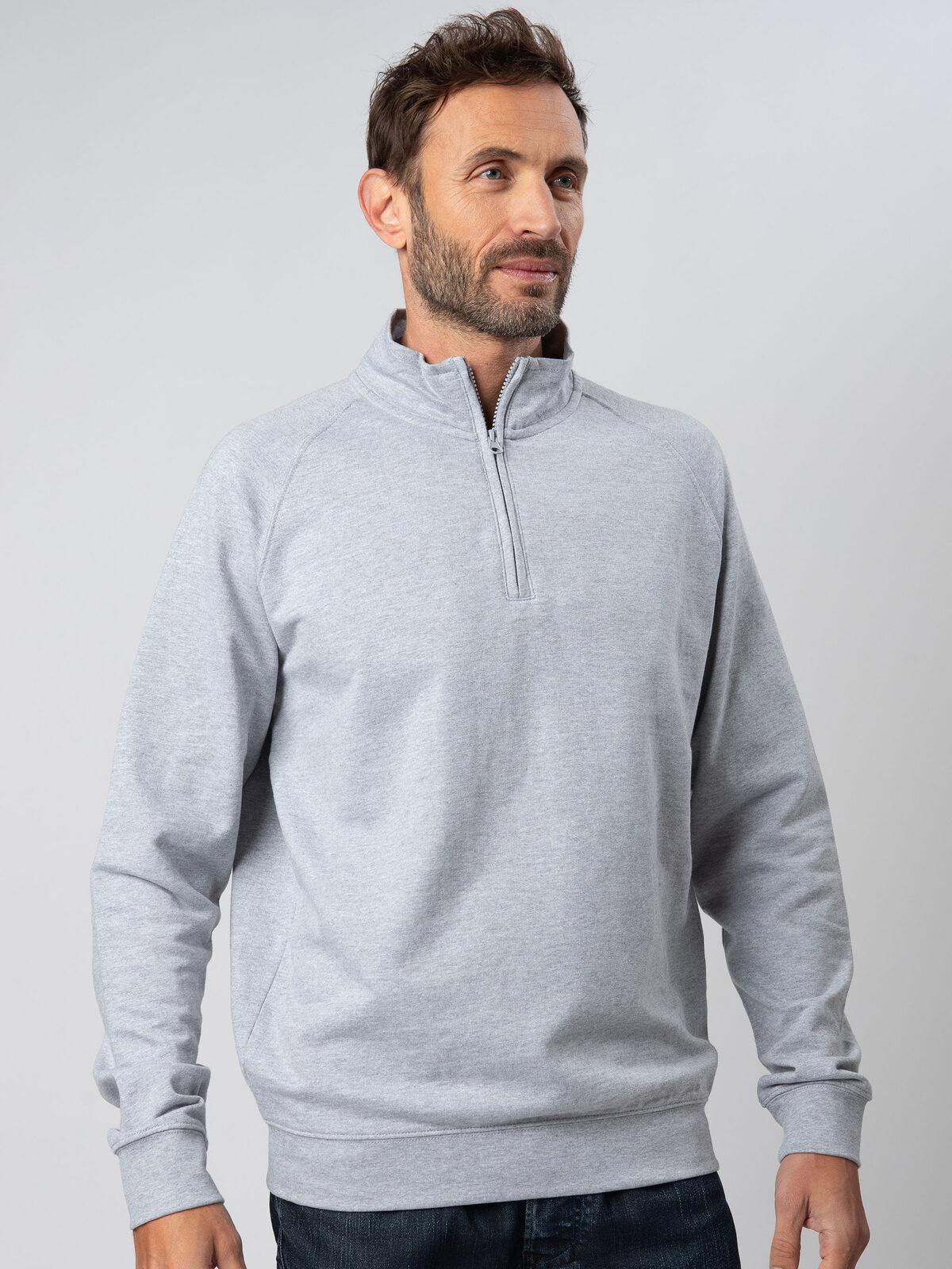 Veste en molleton français à demi-zip