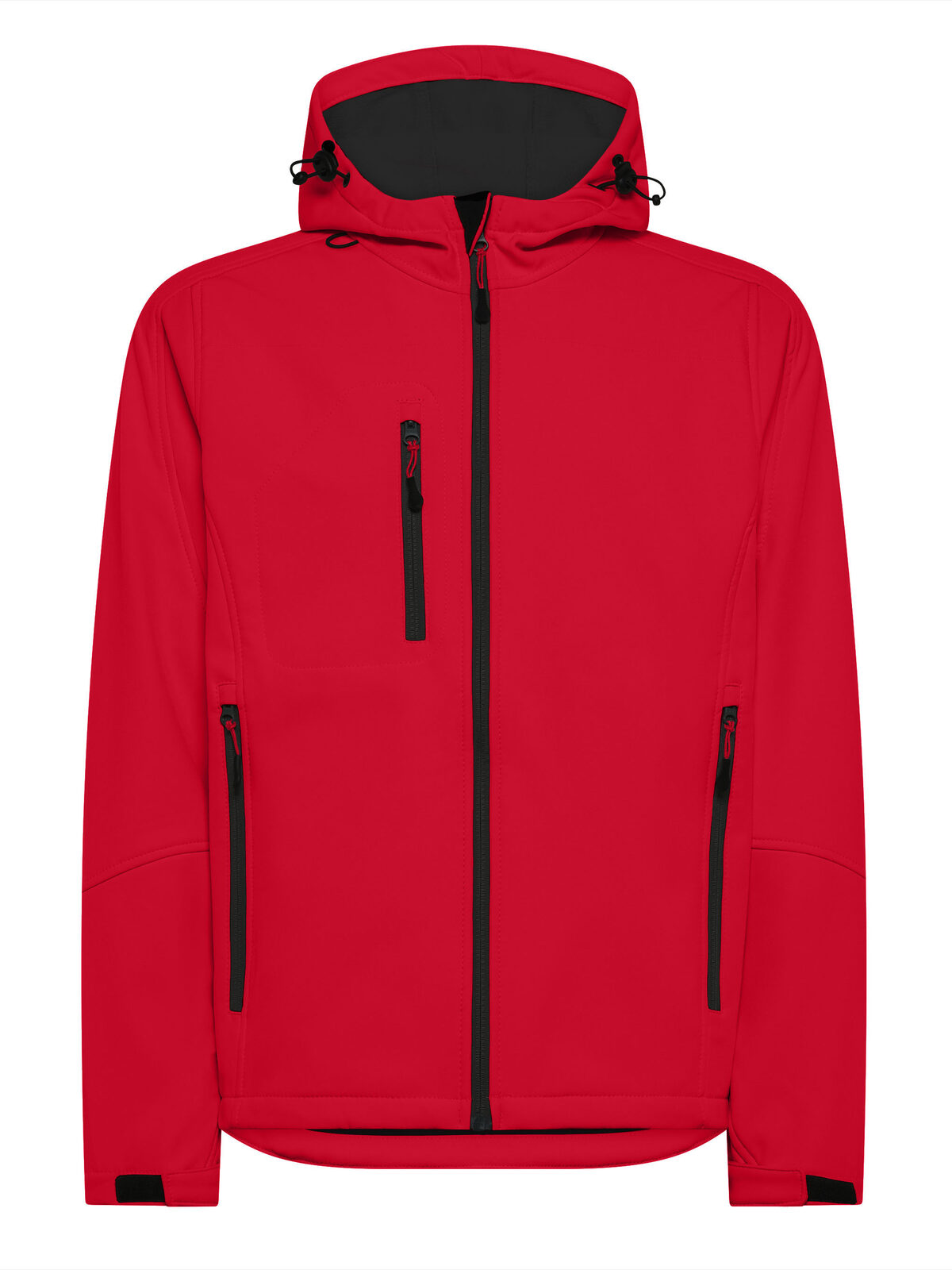 softshell à capuche - rouge
